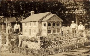 Benton Harbor MI House of David Model House Zoo Gardens Real Photo Postcard