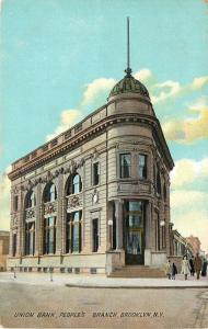 Chromograph Postcard; Union Bank, People's Branch, Brooklyn NY Long Island