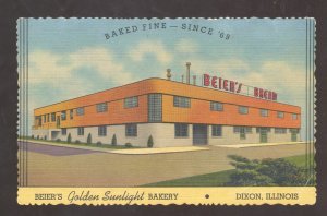 DIXON ILLINOIS BEIER'S GOLDEN SUNLIGHT BAKERY LINEN ADVERTISING POSTCARD