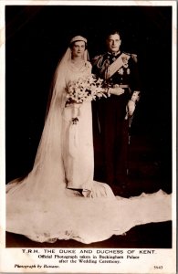 RPPC Duke, Duchess of Kent Wedding Photo Prince George, Marina Postcard Z15