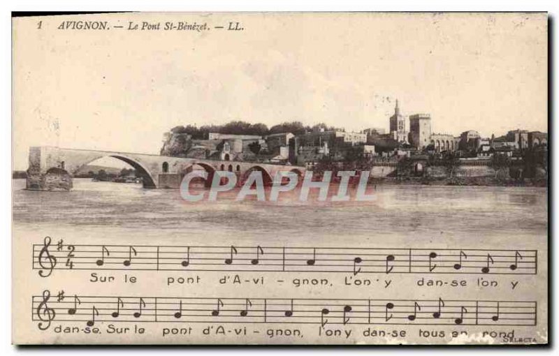 Old Postcard Pont St Benezet Avignon