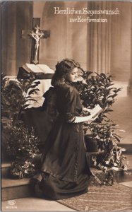 Victorian Lady With A Coffin Funeral Vintage RPPC C071