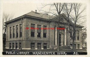 IA, Manchester, Iowa, RPPC, Library Building, Exterior View, 1915 PM,Photo No 25