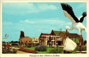 Dutch Village Holland Michigan MI Stork WB Postcard VTG UNP Unused 