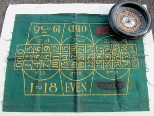 VINTAGE 1940s GAME ROULETTE WHEEL