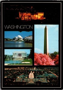 The White House Washington Monument and Capitol D.C. Postcard PC153