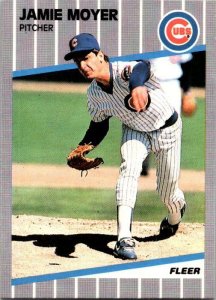 1989 Fleer Baseball Card Jamie Moyer Chicago Cubs sk10627