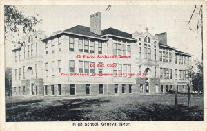 NE, Geneva, Nebraska, High School Building, Exterior, Auburn Greeting Pub