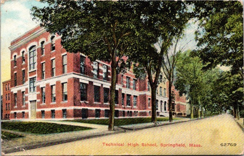 Postcard Technical High School in Springfield, Massachusetts 