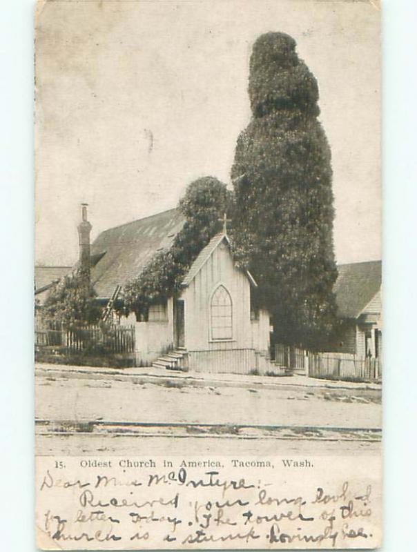 Pre-1907 CHURCH SCENE Tacoma Washington WA p5460