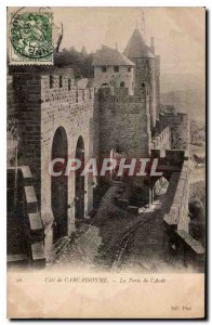 Postcard Old Cite Carcassonne Gate Aude