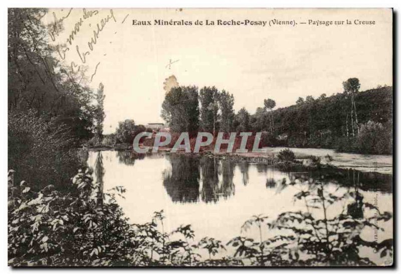Old Postcard Eaux Minerales De La Roche Posay Landscape In The Basement