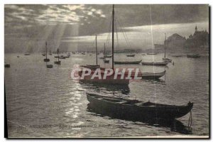 Old Postcard Côte d'Argent Arcachon clouds effect on the basin