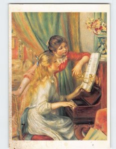 Postcard Jeunes files au piano By A. Renoir, Musée d'Orsay, Paris, France