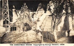 Los Angeles California 1938 RPPC Photo Postcard Christmas House George Skinner