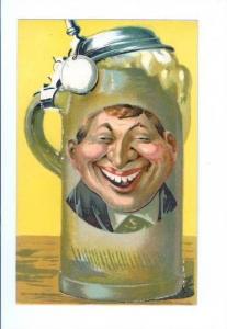 LP02    beer, bier stein, biere, alcool ,  vintage postcard