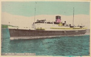 RMS King Orry Ship Graphic Series Vintage Liner Boat Postcard
