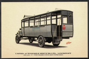 Transport Postcard - United Automobile Services Ltd, Lowestoft, 1919 A.E.C DR170