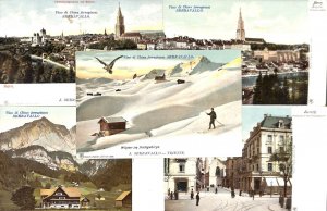 Ferruginous cinchona wine SERRAVALLO advertising lot of 5 postcards Switzerland 