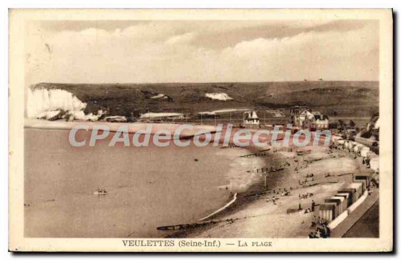 Old Postcard Veulettes The Beach