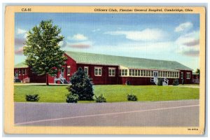 c1940's Officers Club Fletcher Hospital Building Entrance Cambridge OH Postcard