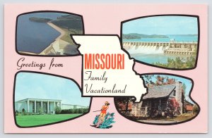 Missouri~Table Rock Dam~Bagnell Dam~Truman Library~Old Matt's Cabin~1960s Pc