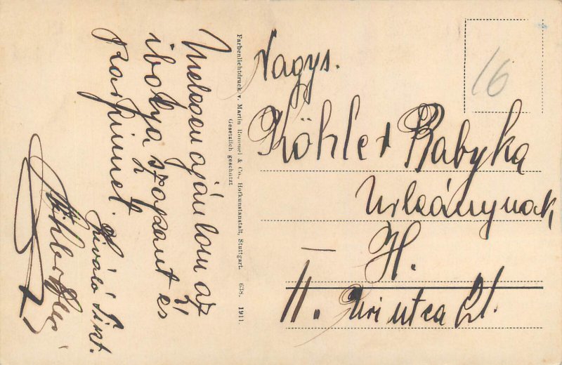 Flowers topic vintage greetings postcard