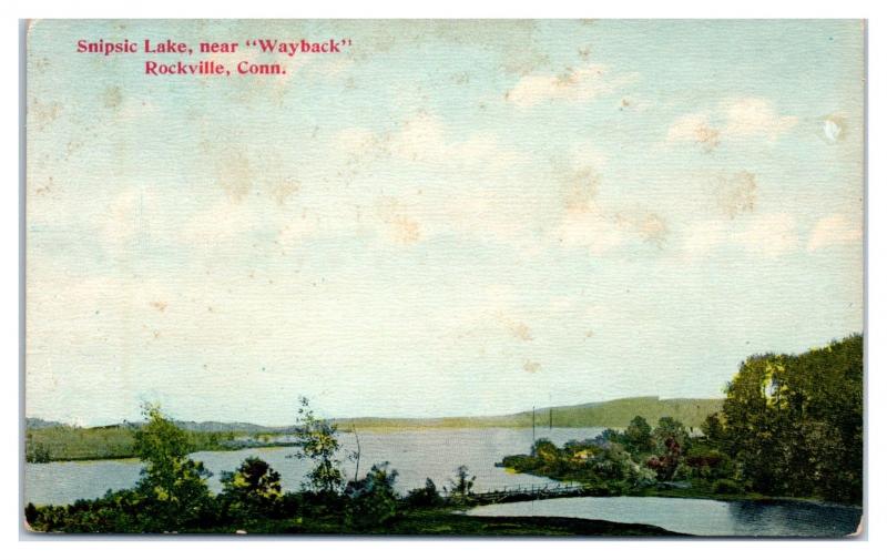 Early 1900s Snipsic Shenipsit Lake, near Wayback, Rockville, CT Postcard