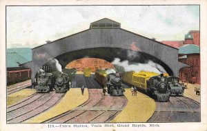 Union Station Train Shed Railroad Depot Grand Rapids Michigan 1908 postcard