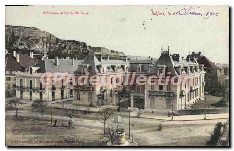 Old Postcard Belfort Prefecture And Military Circle