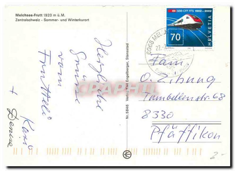 Postcard Modern Melchsee Frutt Zentralschweiz Sommer Und Winterkurort