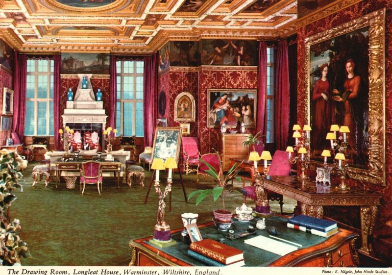 Postcard The State Drawing Room Library of Saint Mark's Venice Italy