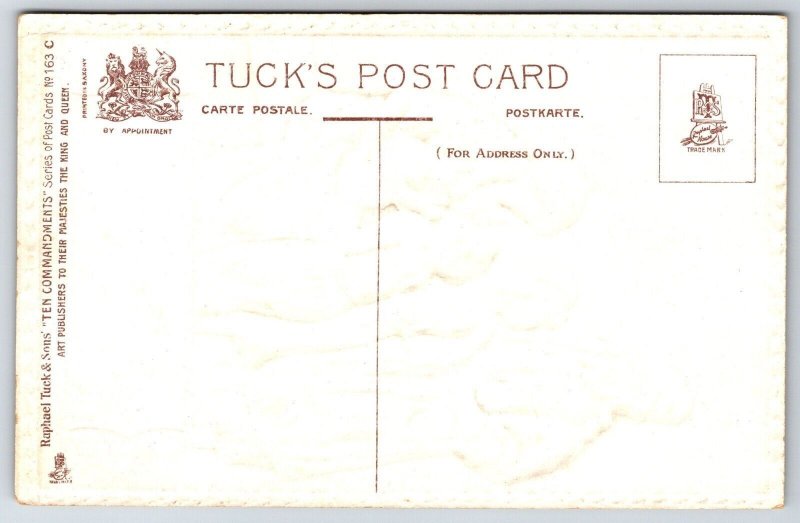 10 Commandments~IV~Honor Thy Father & Mother~Gold Emboss~TUCK~c1910