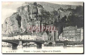 Old Postcard Dinant Church Bridge I and the Citadel