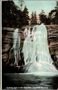 Vintage North Carolina Postcard - Toxaway Falls in Sapphire Country