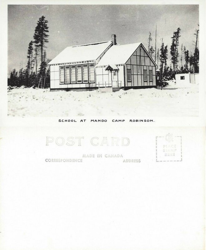 School Mando Camp Real Photo Postcard Canada