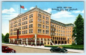 ATLANTIC CITY, New Jersey NJ ~ Roadside HOTEL BOSCOBEL 1946 Linen  Postcard