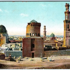 c1910s Cairo, Egypt Ancient Ruin Mosque Minarets Domes Islamic Architecture A353