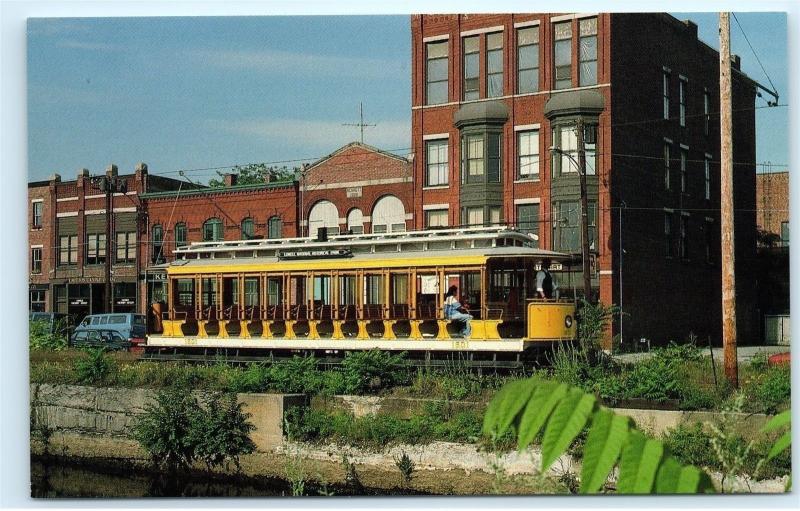 *Lowell National Historic Park 1601 Trolley Car Dutton Street MA Postcard B36