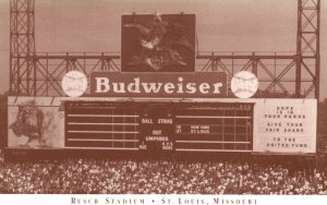 Vintage Postcard Budweiser Ball Strike Ballpark Busch Stadium St. Louis Missouri