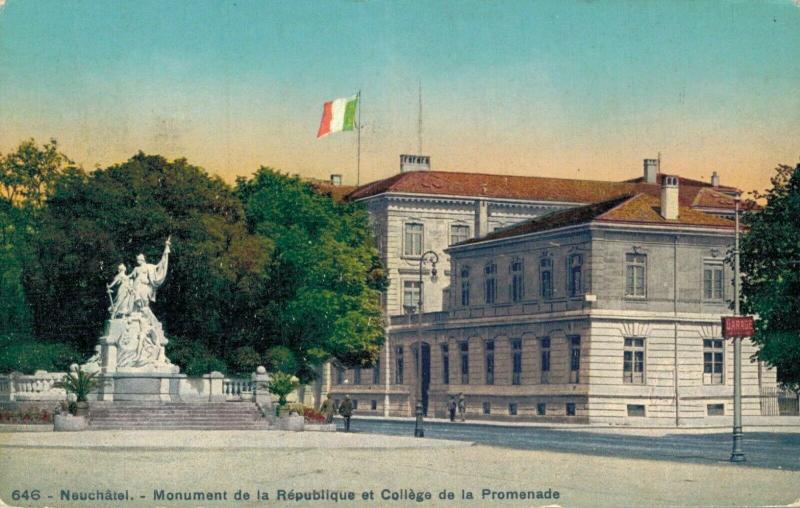 Switzerland Neuchatel Monument de la République et College de la Promenade 02.94