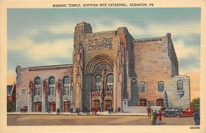 Masonic Temple, Scottish Rite Cathedral Scranton, Pennsylvania PA Postcard