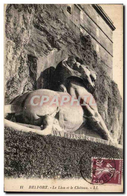 Old Postcard Belfort The Lion and the Chateau