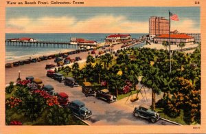 Texas Galveston View On Beach Front