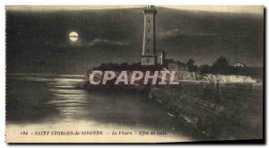 Old Postcard Lighthouse Saint Georges de Didonne Night Effect