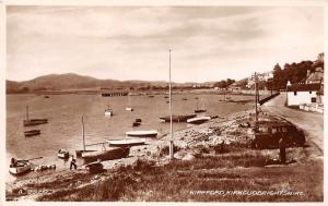 Kippford Scotland scenic birds eye view boats and shore real photo pc Z26716