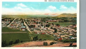 Vintage Postcard 1936 Bird's Eye View Railroad Headquarters Evanston Wyoming WY