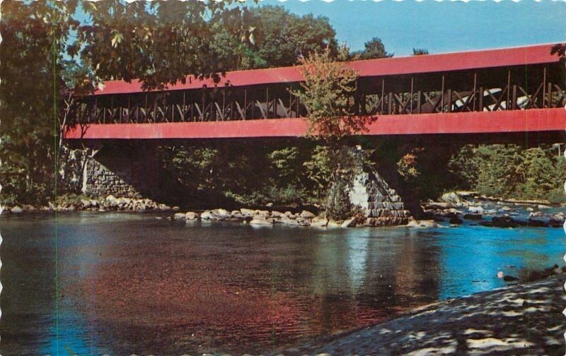 Conway New HampshireSaco River Bridge No. 48CoveredBlocks1960 Postcard