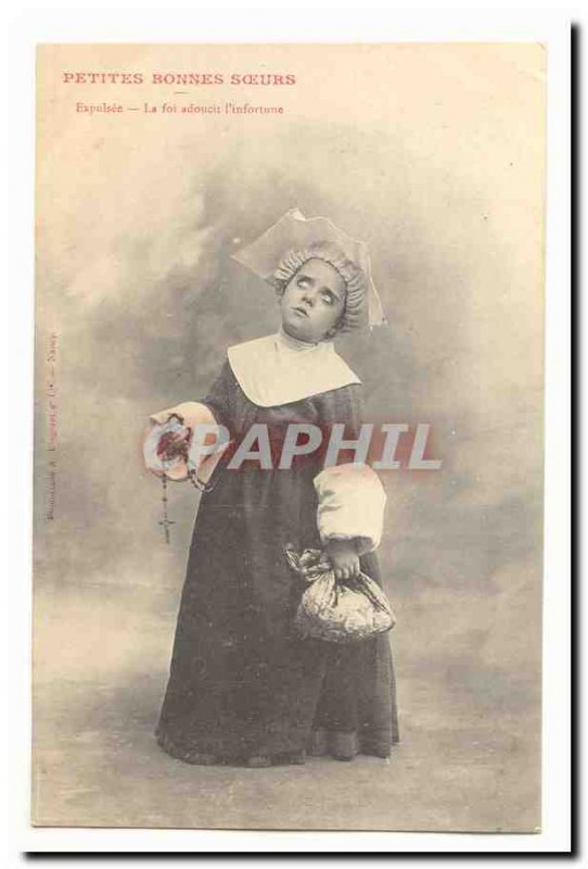 Small Happy sisters Old Postcard expelled Faith softens & # 39infortune