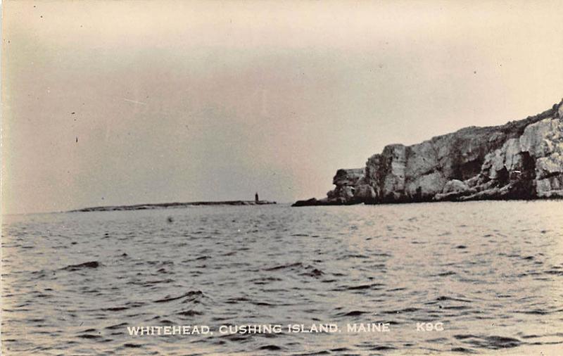 Cushing Island Whitehead Lighthouse View Real Photo RPPC Postcard